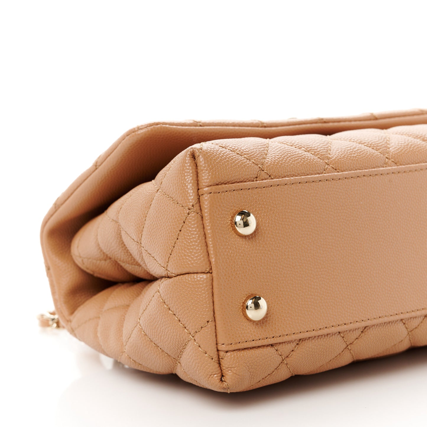 Caviar Quilted Lizard Embossed Mini Coco Handle Flap Brown