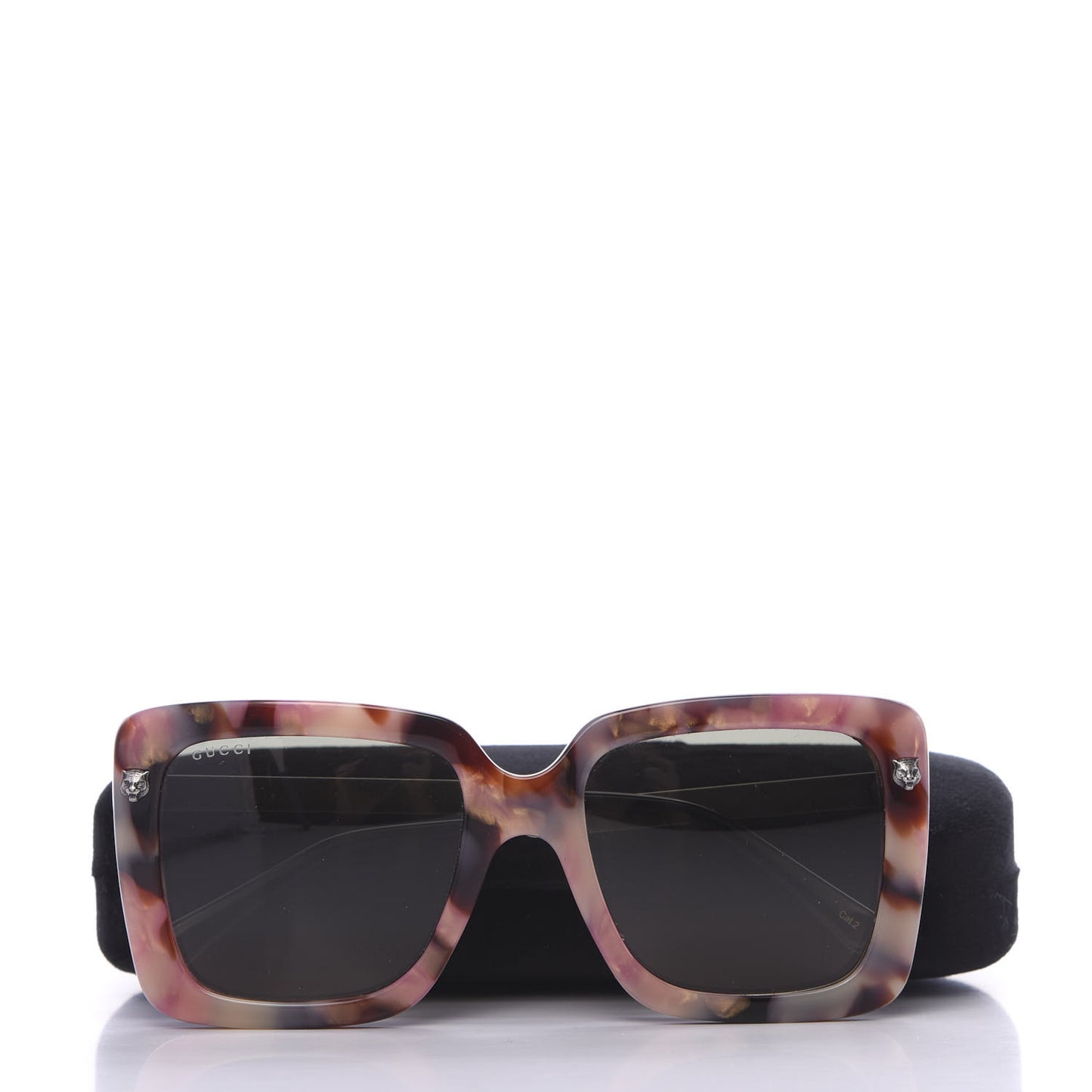 Acetate Square Frame GG0216S Sunglasses Rose Silver