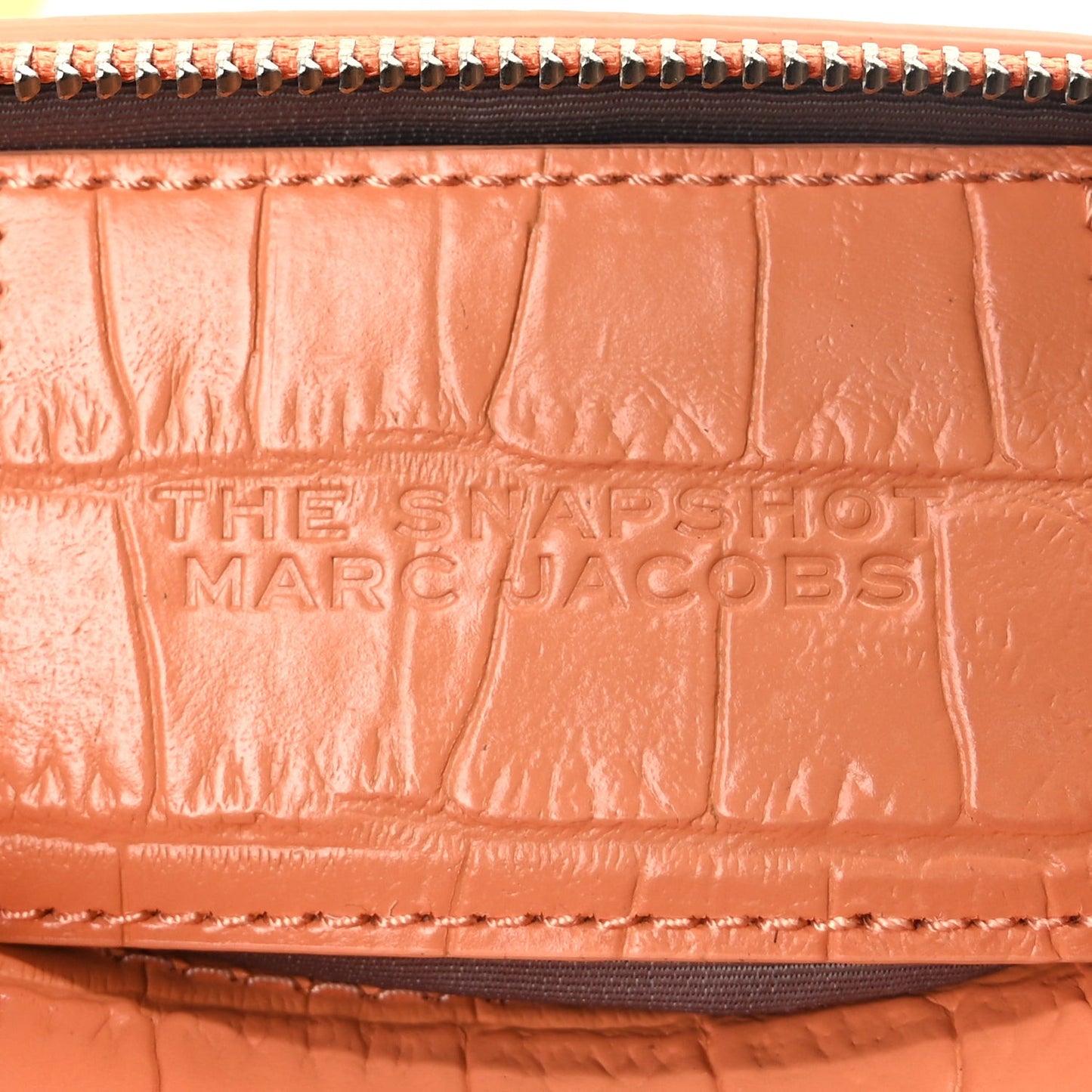 Calfskin Croc Embossed Snapshot Camera Bag  Orange