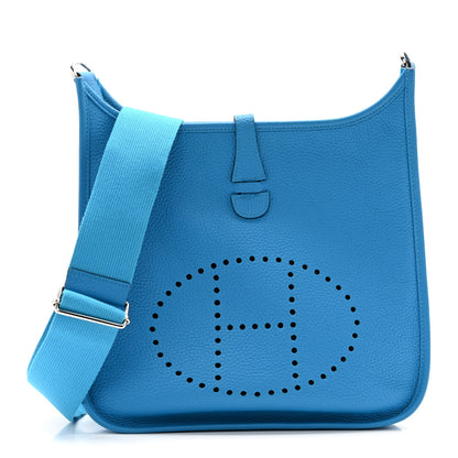 Hermes Taurillon Clemence EVELYNE III PM Bleu Frida 1 of 14