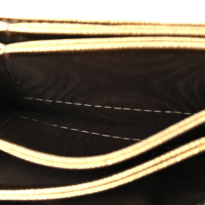 Prada Saffiano Oro Gusseted Card Holder Platino 6 of 6