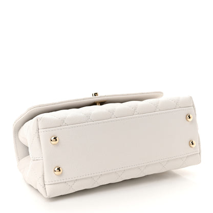Chanel Caviar Quilted Mini Coco Handle Flap White 4 of 10