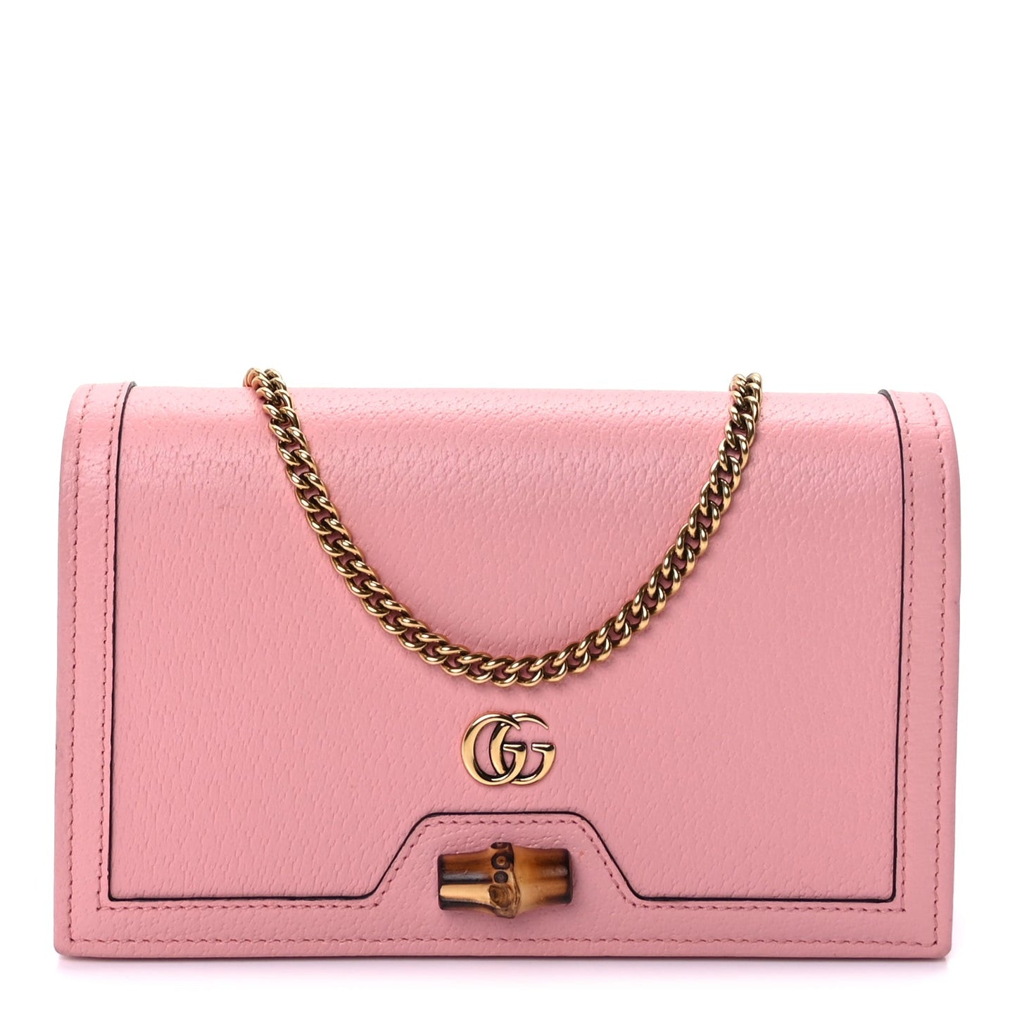 Textured Dollar Calfskin Mini Diana Chain Bag Wild Rose