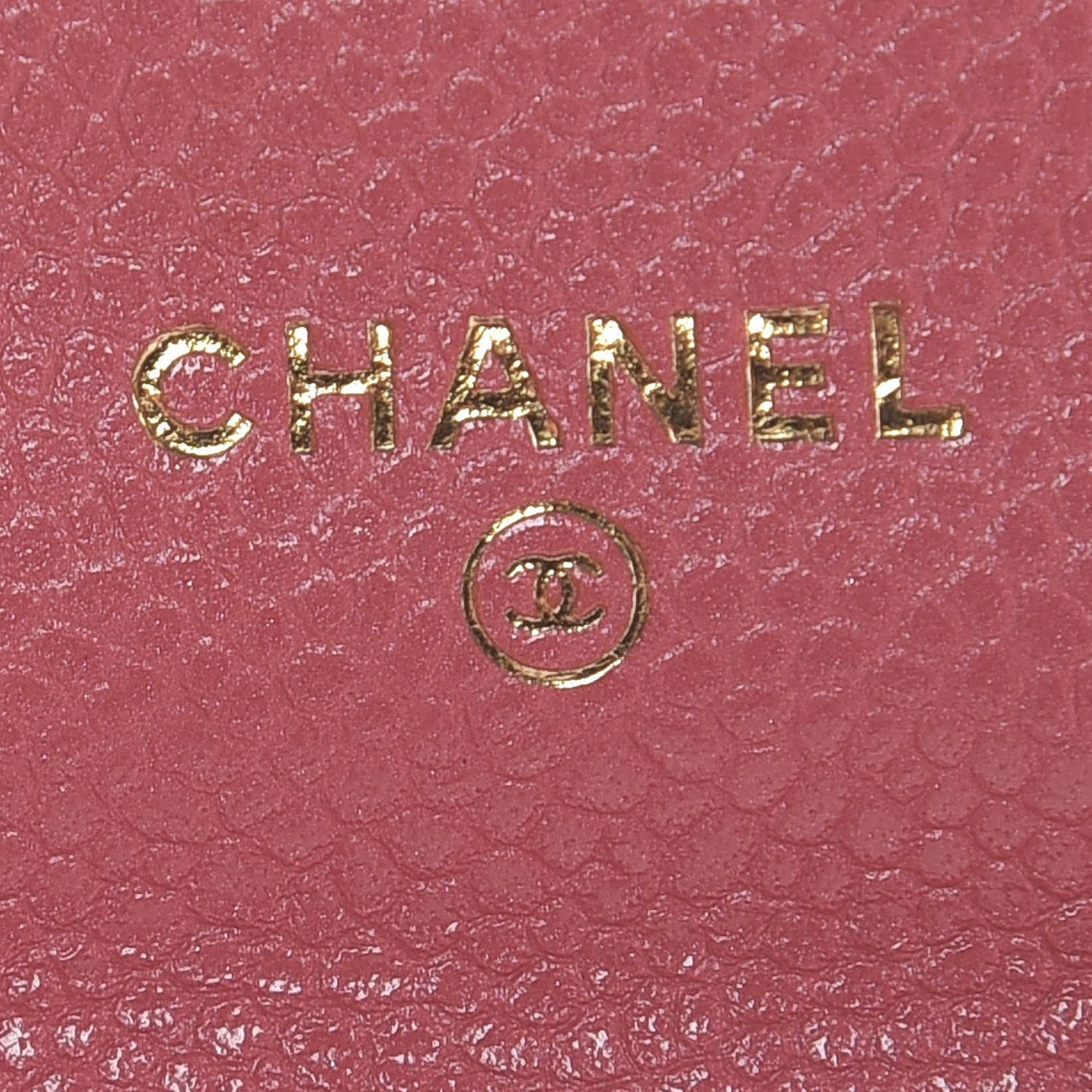 Caviar Quilted Flap Card Holder Pink