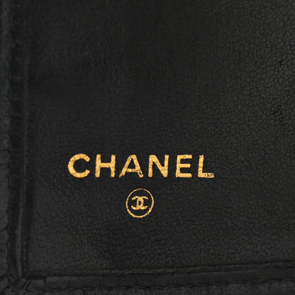 Chanel Lambskin Diamond Stitched French Wallet Black 7 of 11