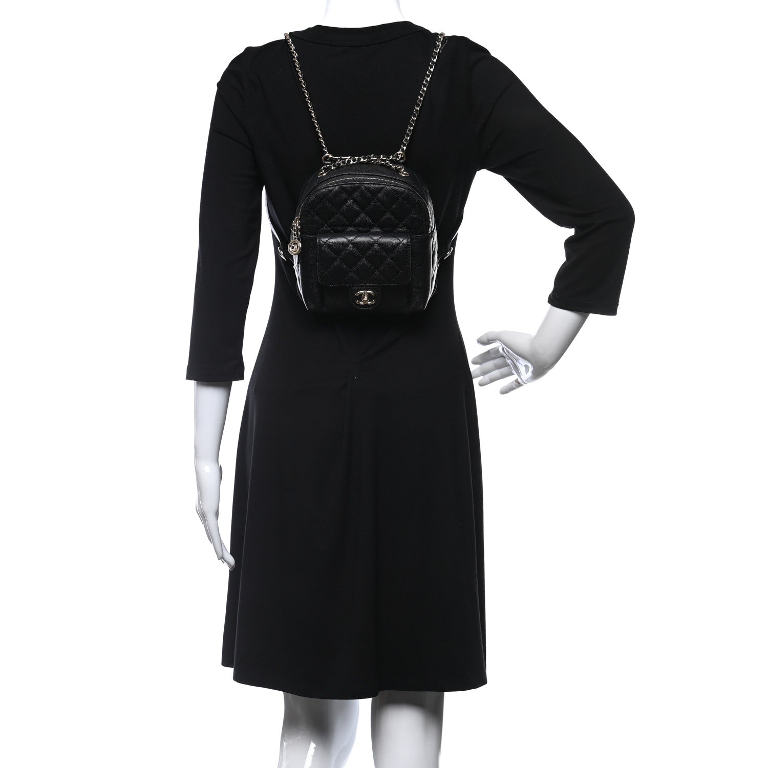 Chanel Caviar Quilted Small CC Day Backpack Black 2 of 9