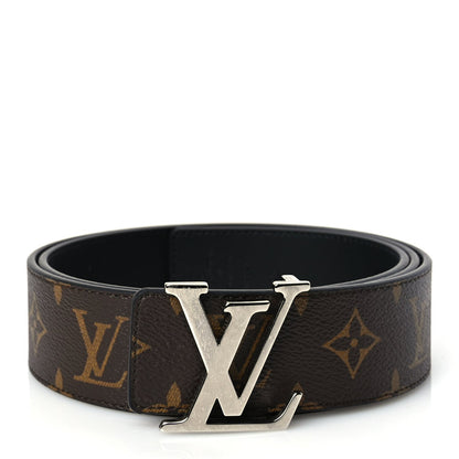 Louis Vuitton Calfskin Monogram 40mm LV Initiales Reversible Belt 95 38 Black 1 of 5