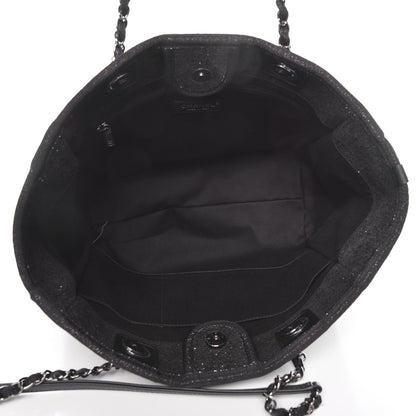 Chanel Lurex Boucle Small Deauville Tote Black 5 of 10