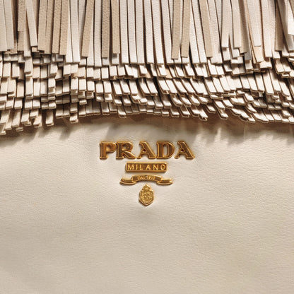 Prada Nappa Leather Frills Tote Cera 10 of 11