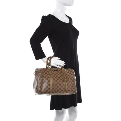 Gucci Crystal Monogram Medium Joy Boston Gold 2 of 10