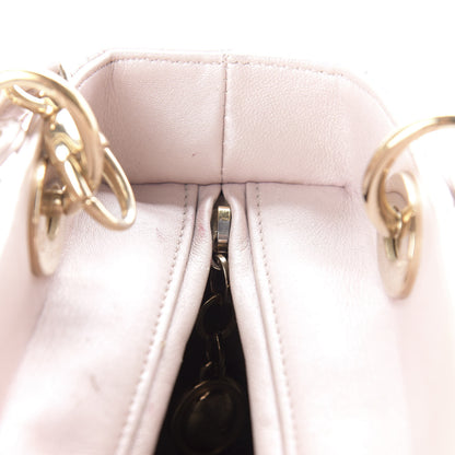 Christian Dior Pearly Lambskin Cannage Medium Lady Dior Lotus 7 of 9