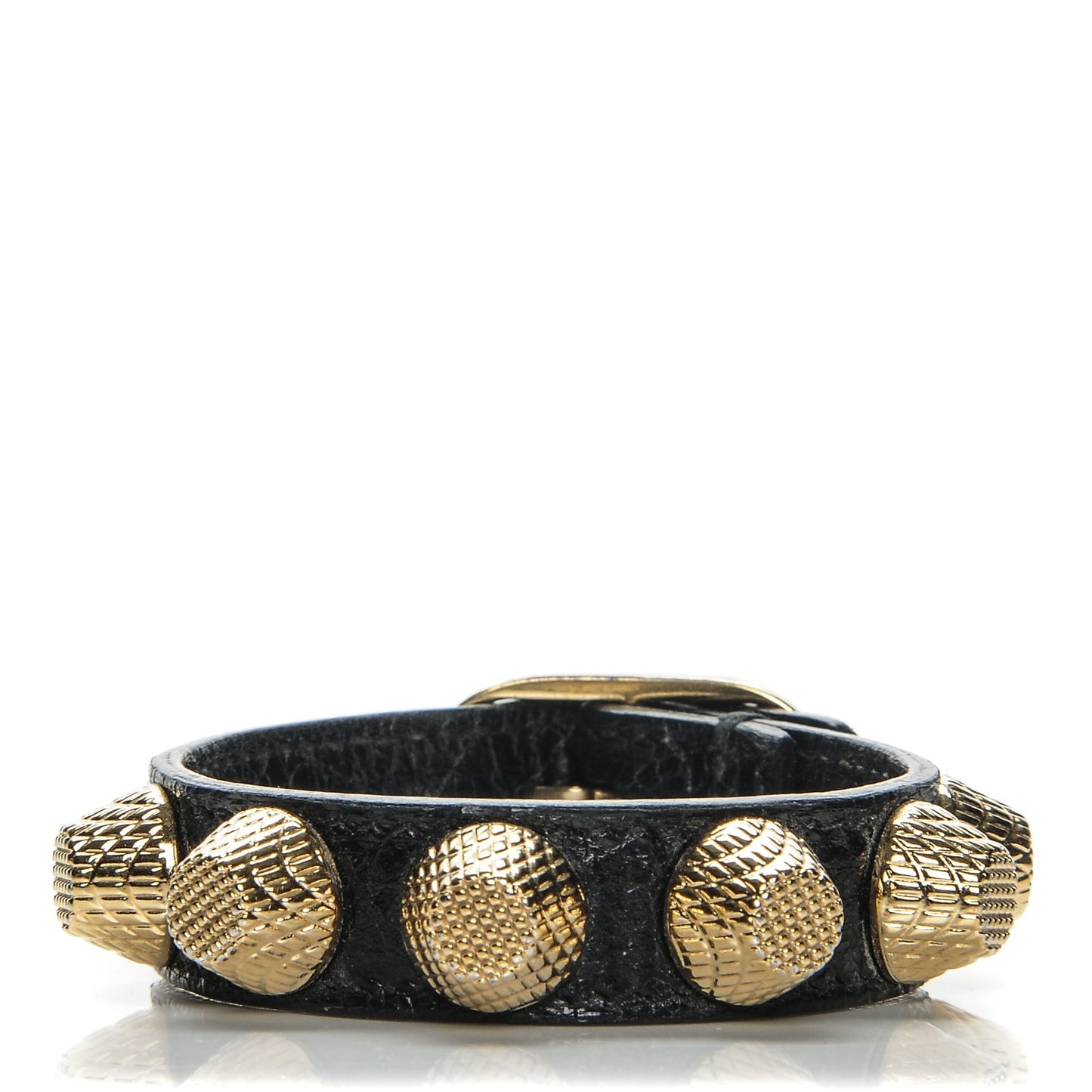 Agneau Giant 12 Gold Hardware Stud Bracelet S Black