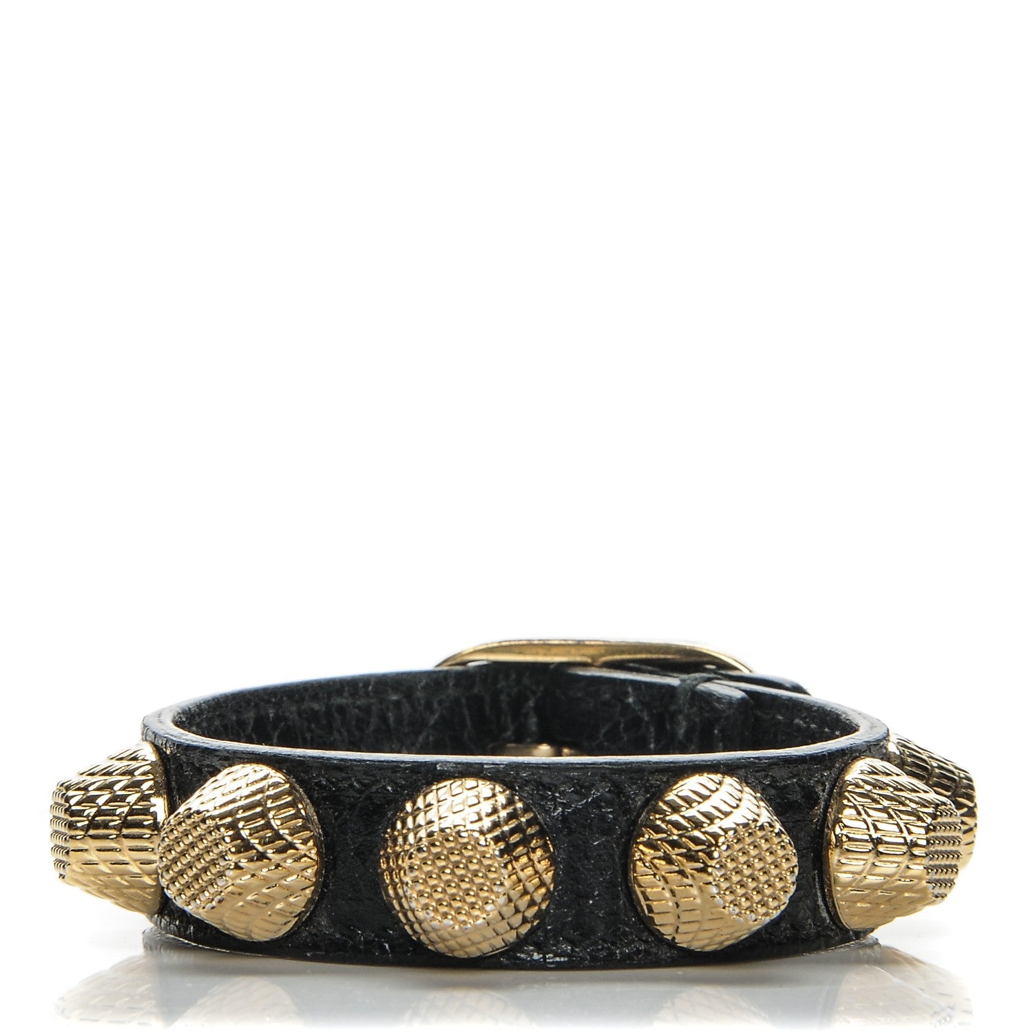 Balenciaga Agneau Giant 12 Gold Hardware Stud Bracelet S Black 1 of 4