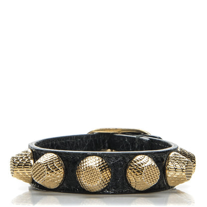 Balenciaga Agneau Giant 12 Gold Hardware Stud Bracelet S Black 1 of 4