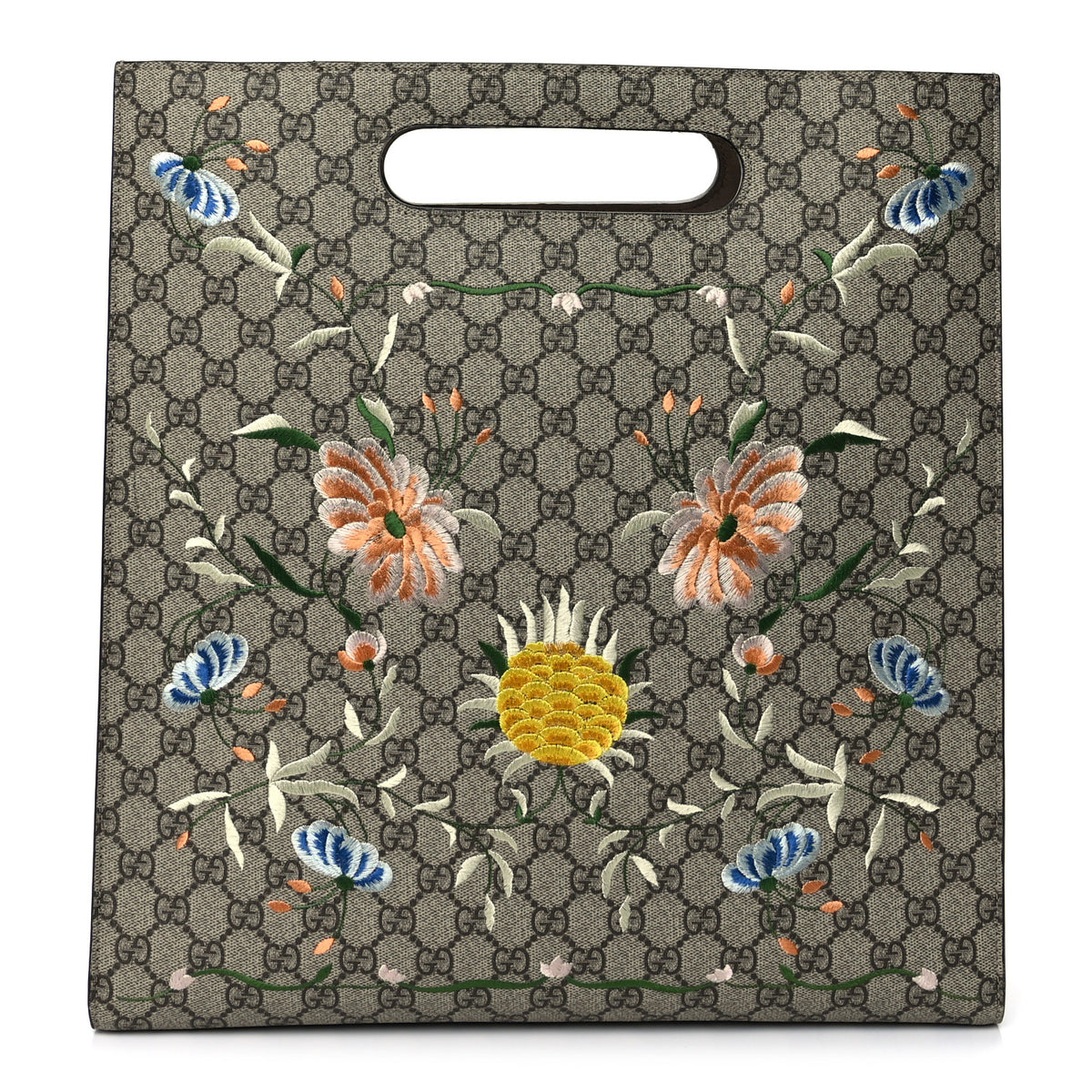 GG Supreme Monogram Floral Embroidered Medium XL Tote