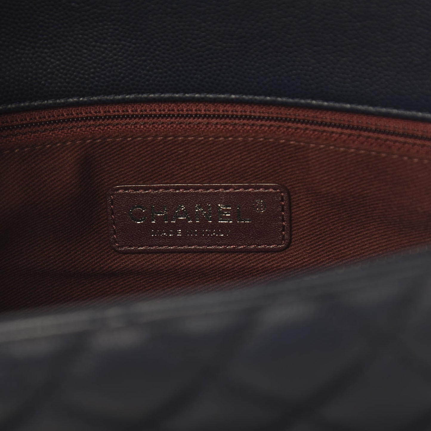 Caviar Quilted Medium Coco Handle Flap Navy Blue