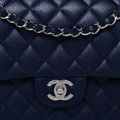 Chanel Caviar Quilted Medium Double Flap Navy 8 of 13
