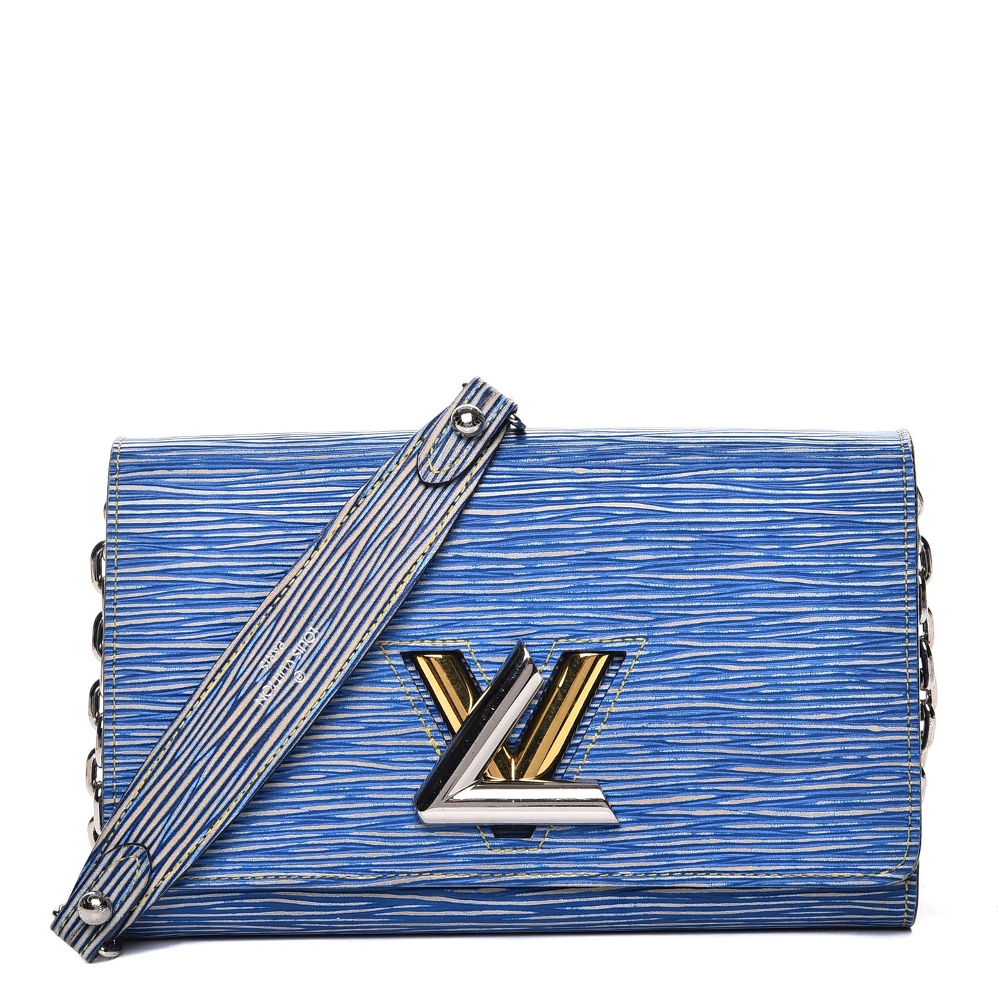 Epi Twist Chain Wallet Denim Light