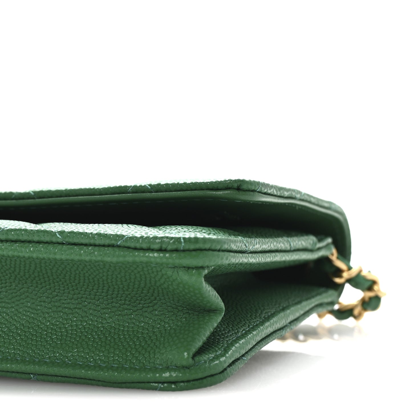 Caviar Quilted Coco Stamps Wallet On Chain WOC Green