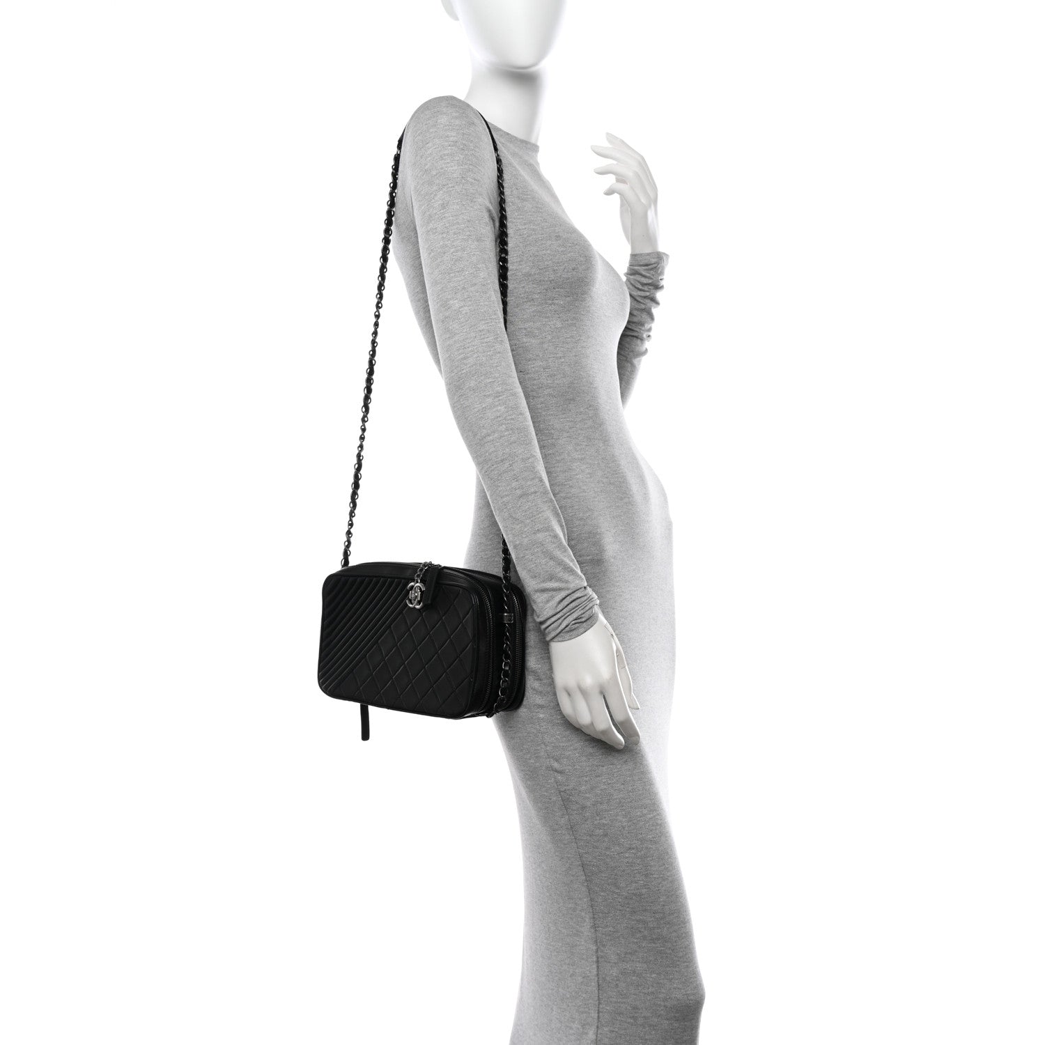 Chanel Lambskin Quilted Large Coco Boy Camera Bag Black 3 of 12