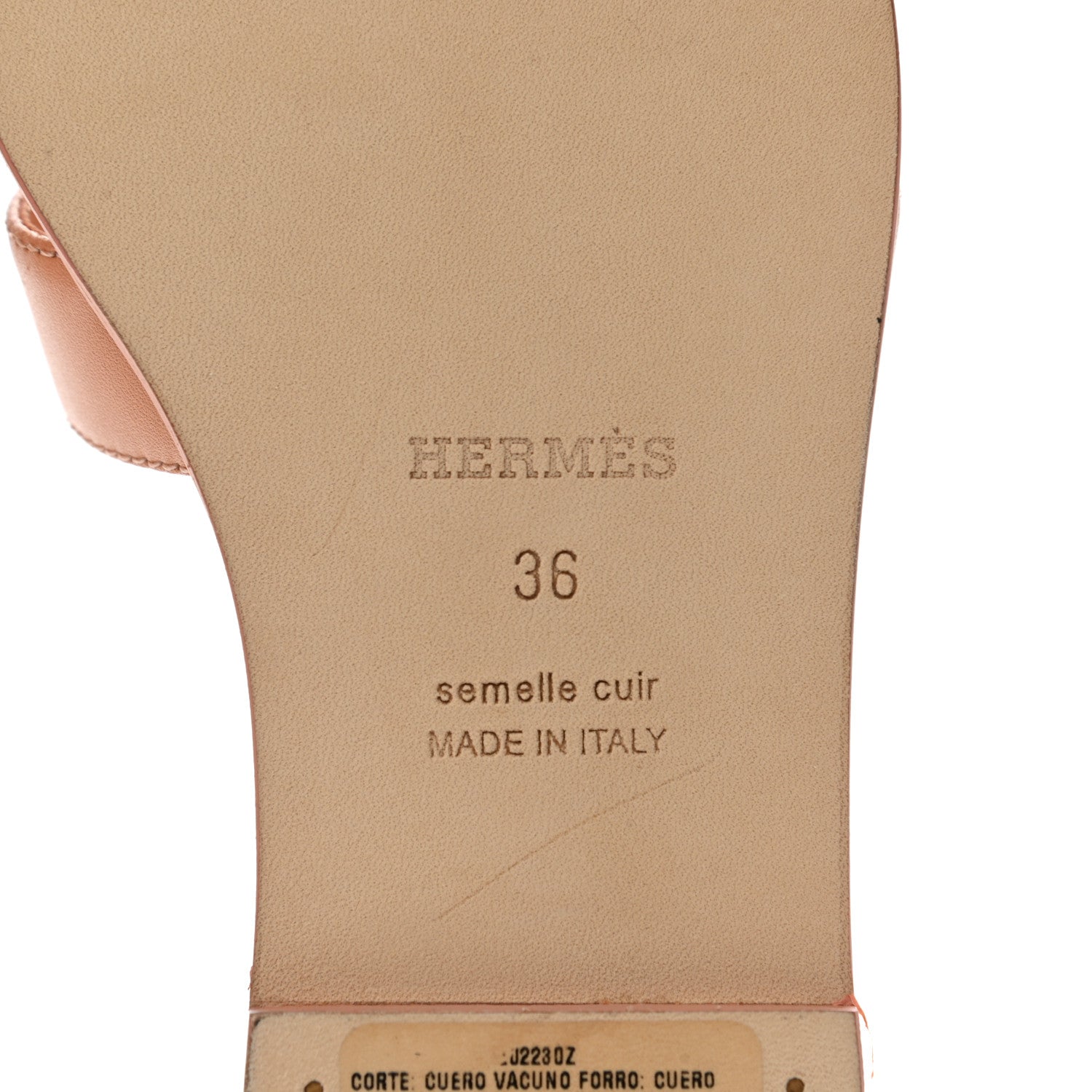 Hermes Calfskin Oran Sandals 36 Granit Rose 6 of 9