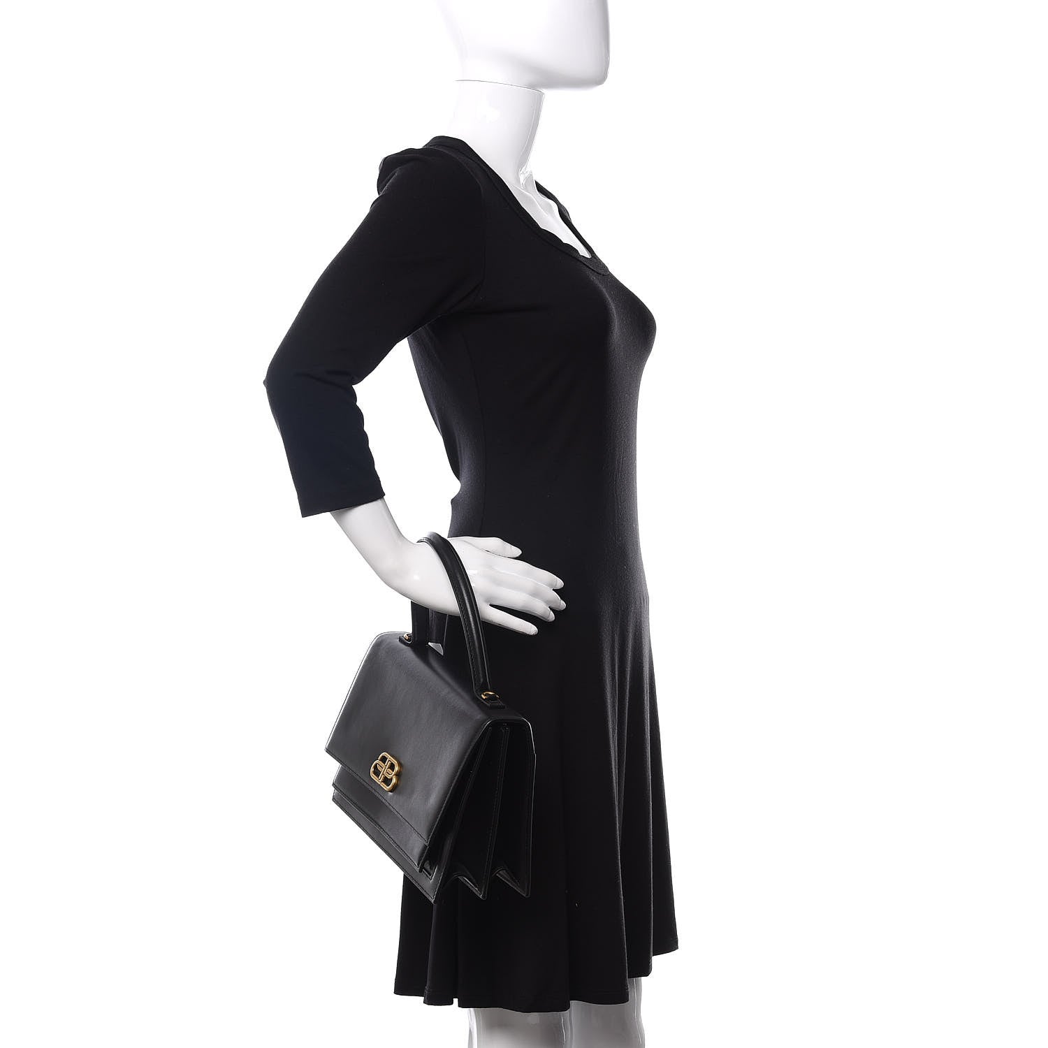 Balenciaga Box Calfskin Medium Sharp Top Handle Bag Black 2 of 9