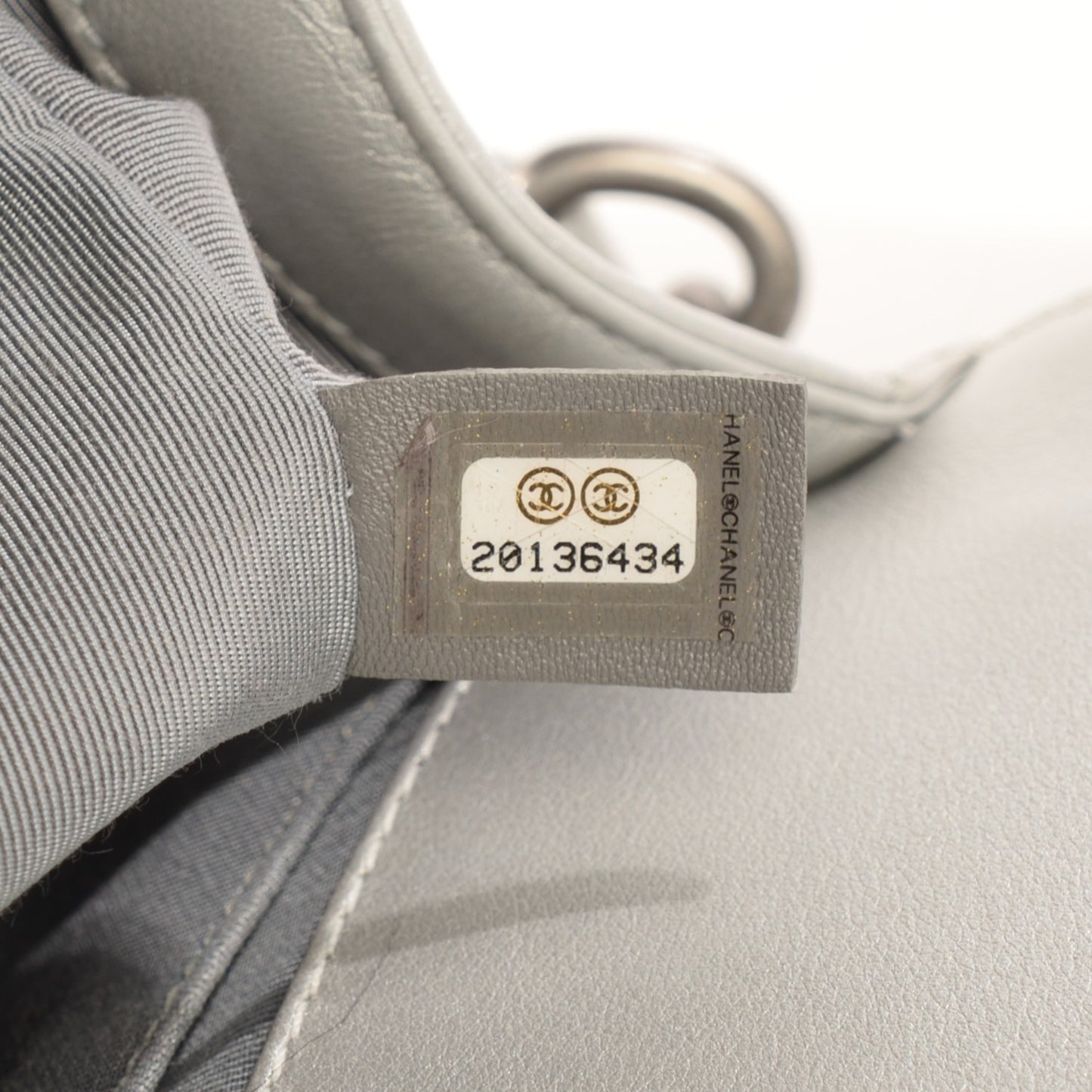 Metallic Calfskin Quilted Medium Boy Flap Silver