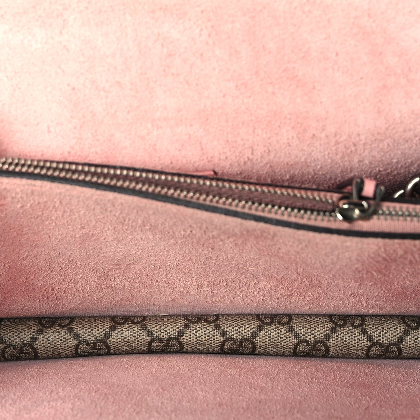 GG Supreme Monogram Suede Crystal Small Dionysus Shoulder Bag  Beige Ebony Light Peonia