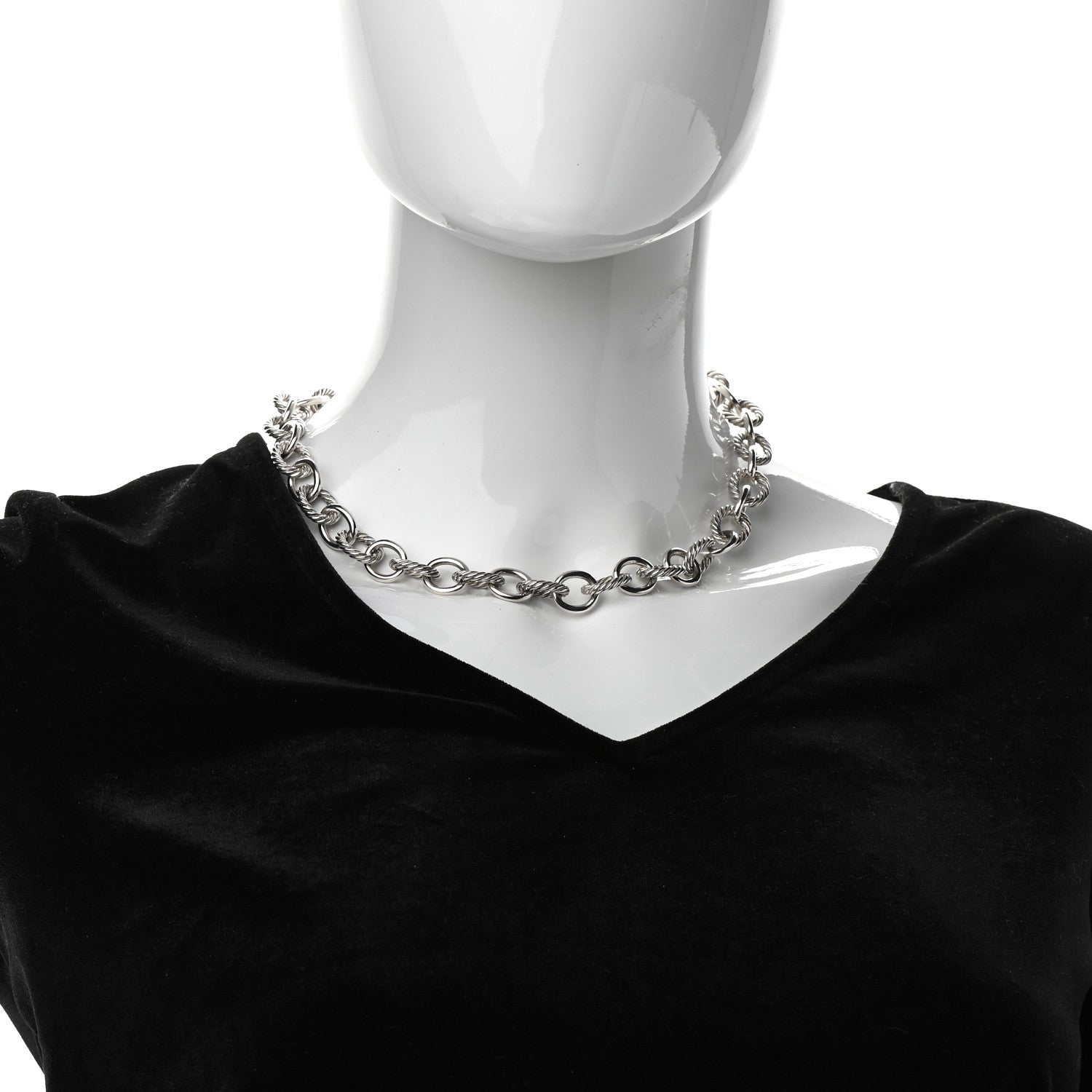 David Yurman Sterling Silver 12mm Oval Link Necklace 2 of 5