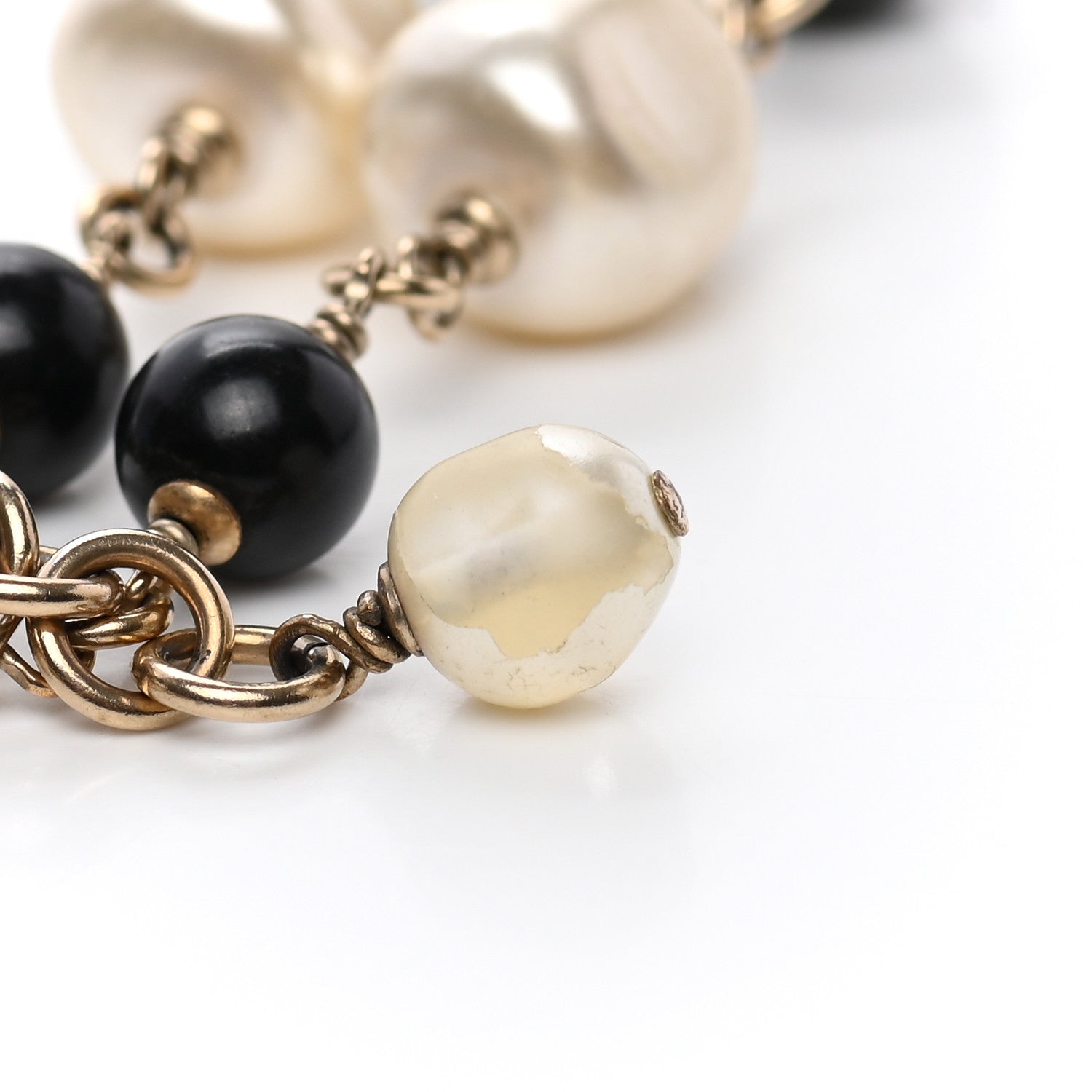 Chanel Enamel Pearl Beaded CC Bracelet Gold 6 of 9