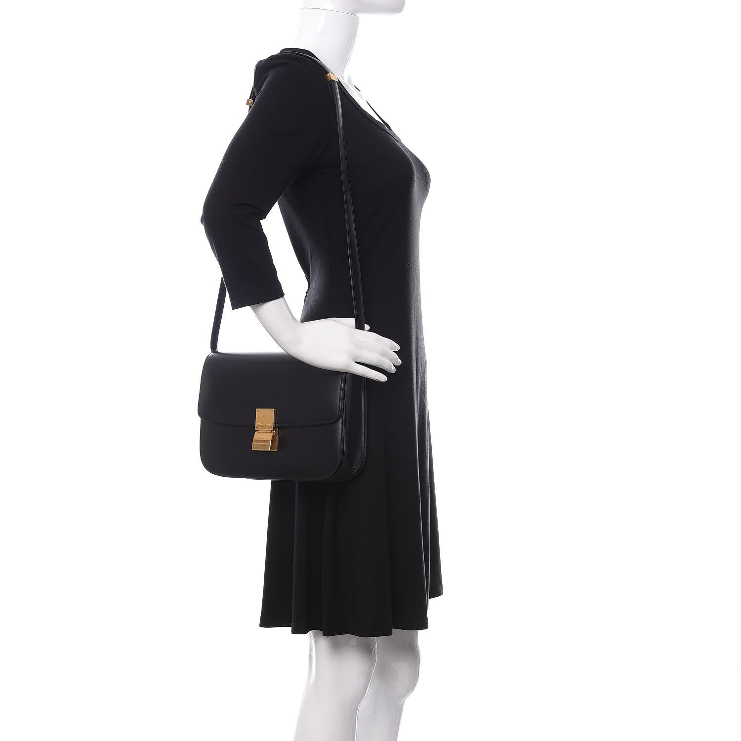 Celine Box Calfskin Medium Classic Box Flap Bag Black 2 of 8