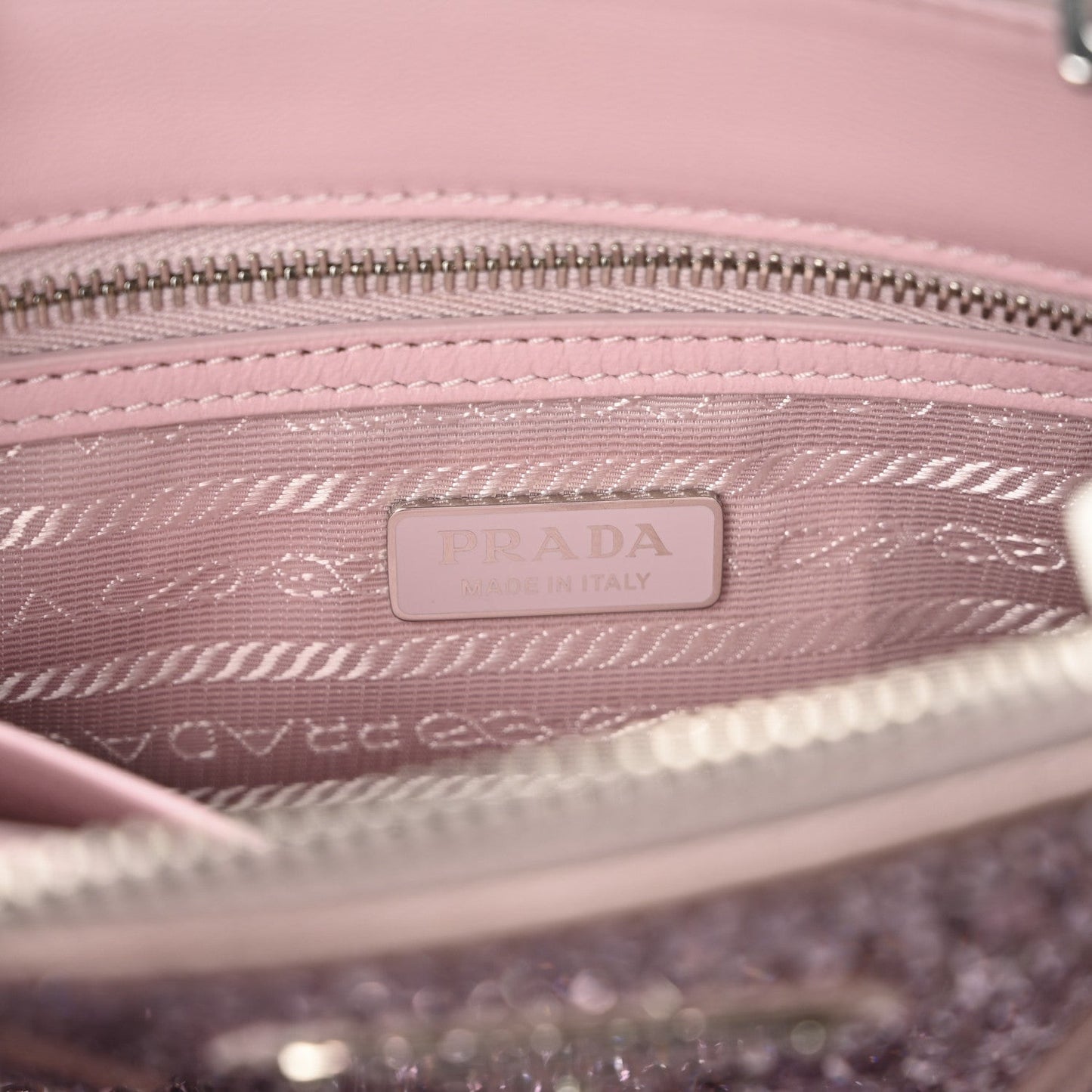 Satin Crystal Mini Galleria Double Zip Tote Alabastro