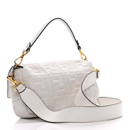 Fendi Nappa FF 1974 Embossed Baguette White 3 of 23
