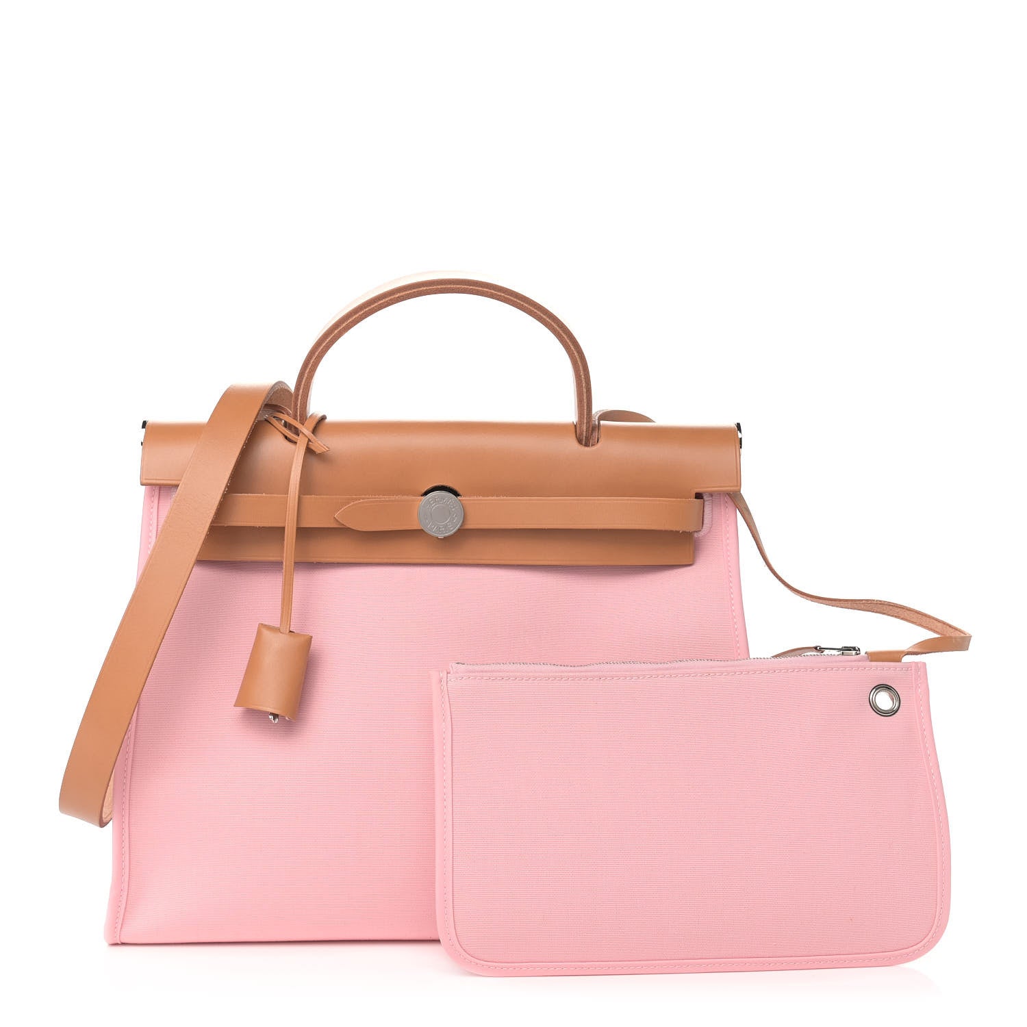 Hermes Vache Hunter Toile Herbag Zip 31 PM Rose Sakura 1 of 11