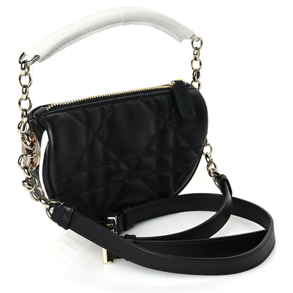 Christian Dior Lambskin Cannage Micro Dior Vibe Hobo Bag Black 2 of 8