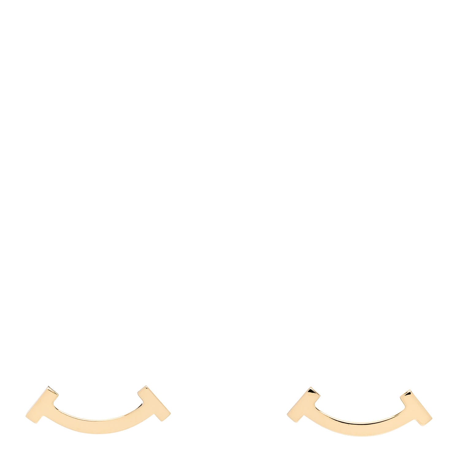 Tiffany 18K Yellow Gold T Smile Stud Earrings 1 of 6