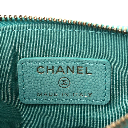 Chanel Caviar Chevron Quilted Small Cosmetic Case Green 6 of 8