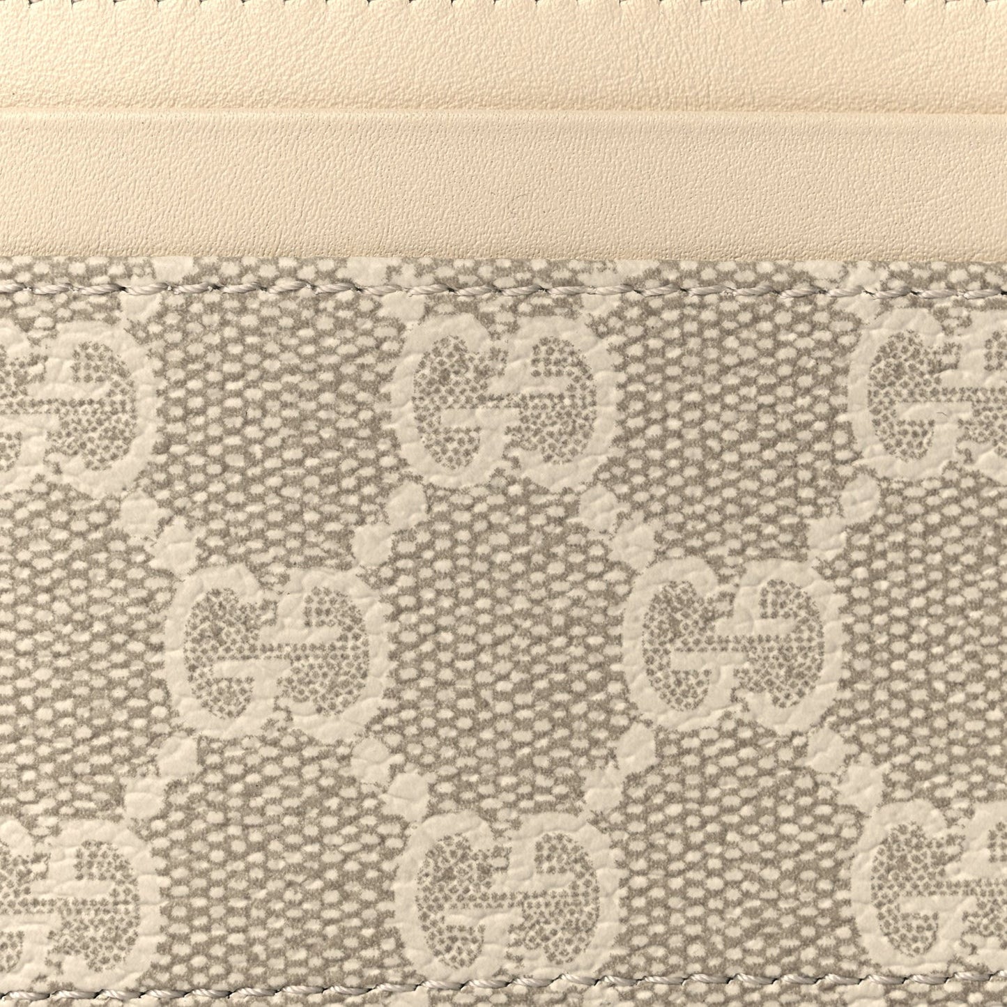 GG Supreme Monogram Calfskin Card Holder Beige Mystic White