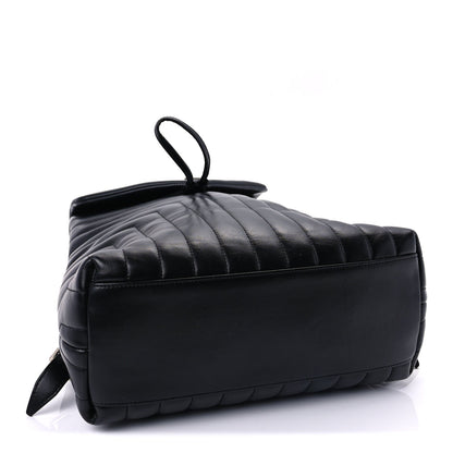 Saint Laurent Calfskin Y Quilted Monogram Medium Loulou Backpack  Black 3 of 8