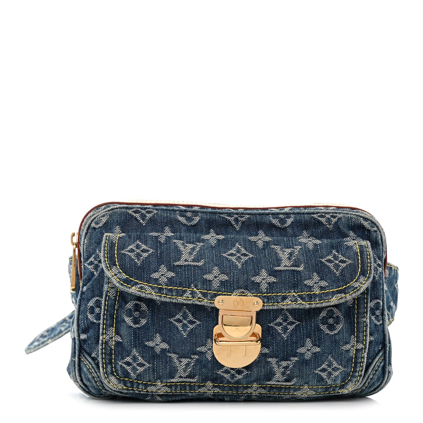 Monogram Denim Bum Bag Blue