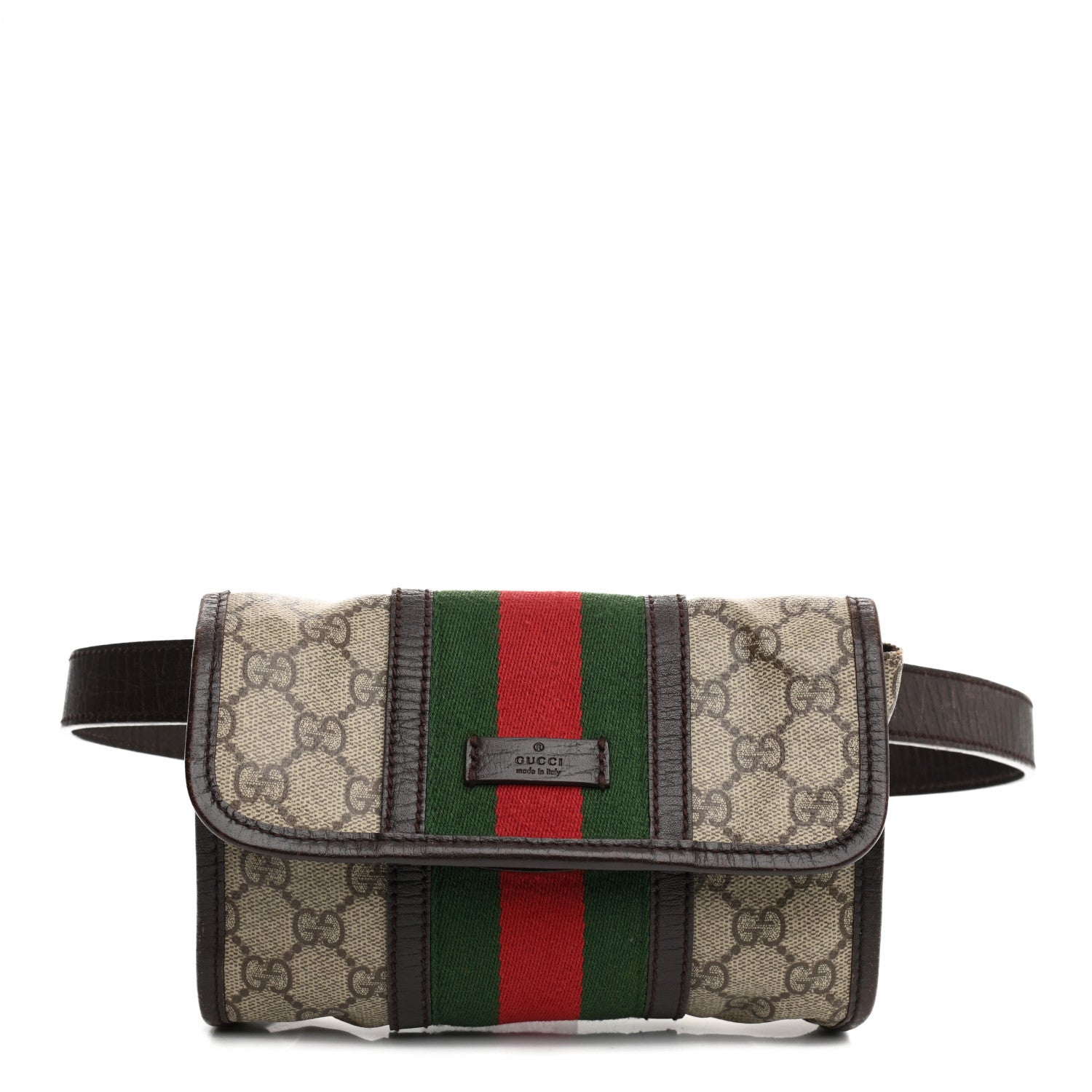 Gucci GG Monogram Plus Web Belt Bag Dark Brown 1 of 13