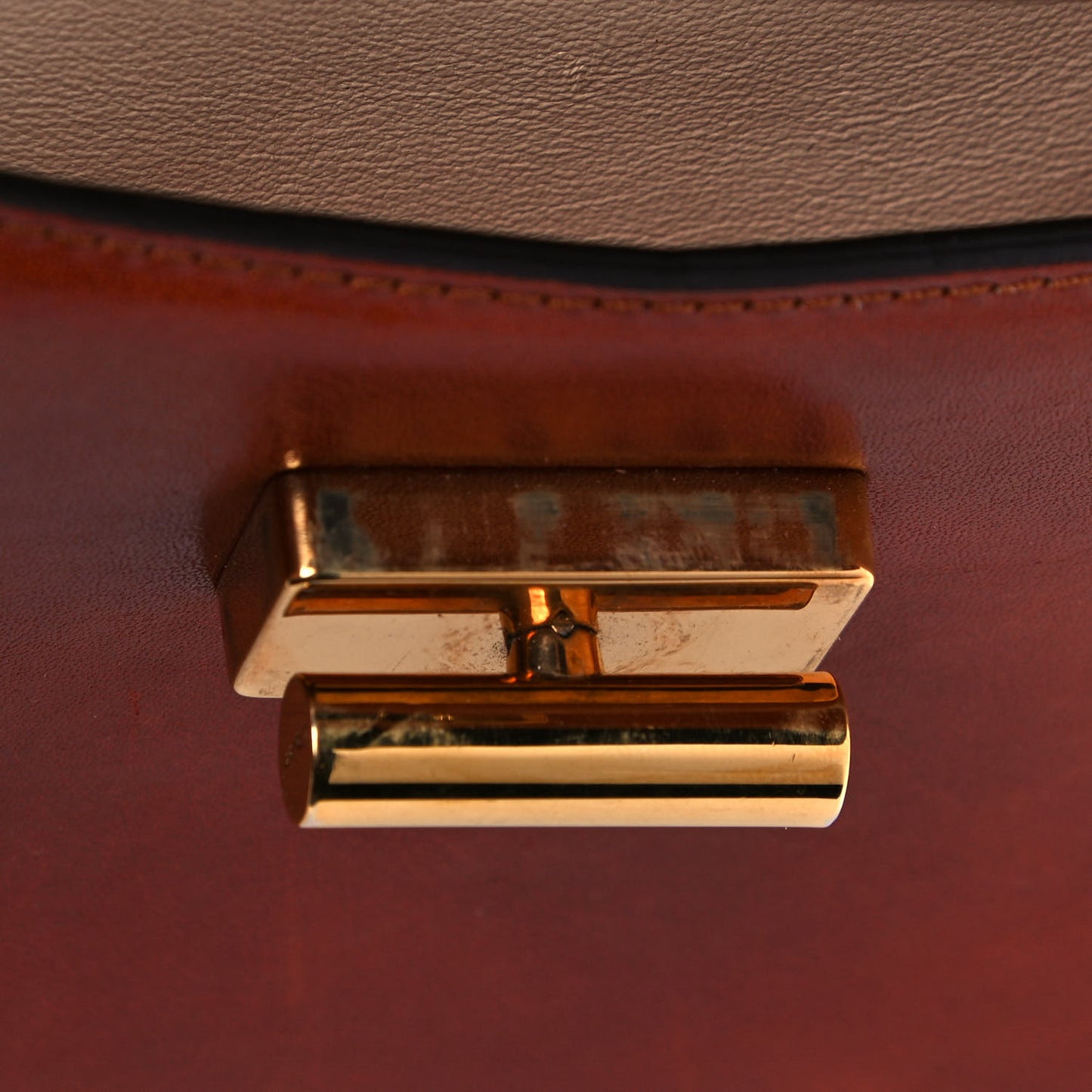 Calfskin Louise Shoulder Bag Brown