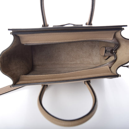 Celine Drummed Calfskin Nano Luggage Dune 5 of 10