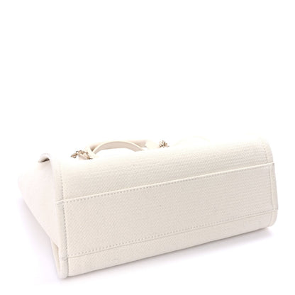 Chanel Mixed Fibers Small Deauville Tote  White 3 of 7