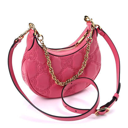 Gucci Calfskin GG Matelasse Mini Hobo Shoulder Bag Pink 2 of 8