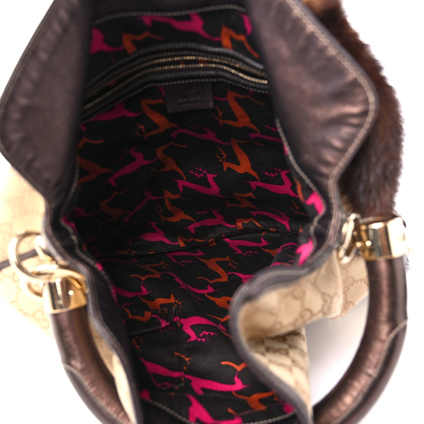 Monogram Mink Indy Small Top Handle Bag Metallic