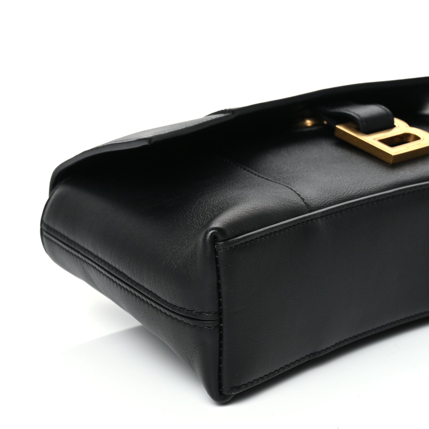 Balenciaga Semi Shiny Smooth Calfskin Small Downtown Shoulder Bag Black 8 of 10