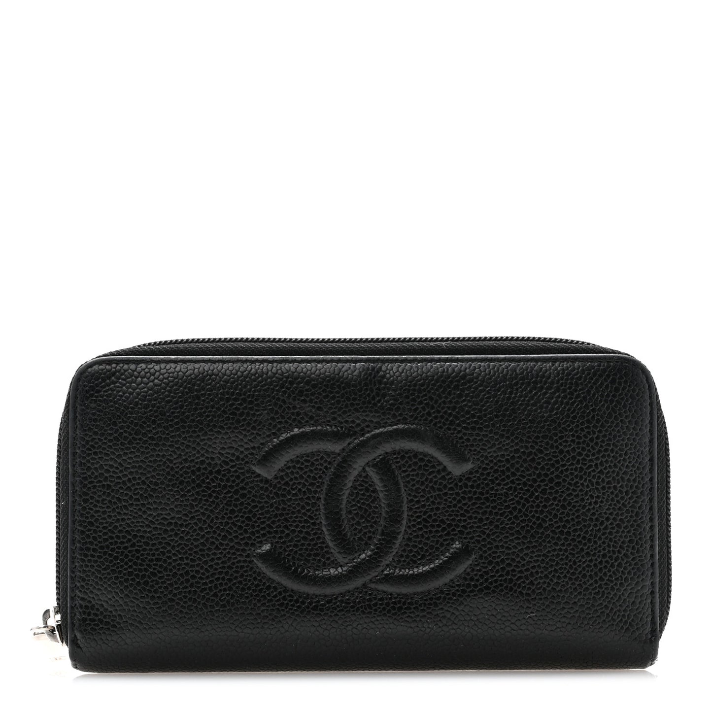 Caviar Large Timeless CC Zip Around Wallet Black
