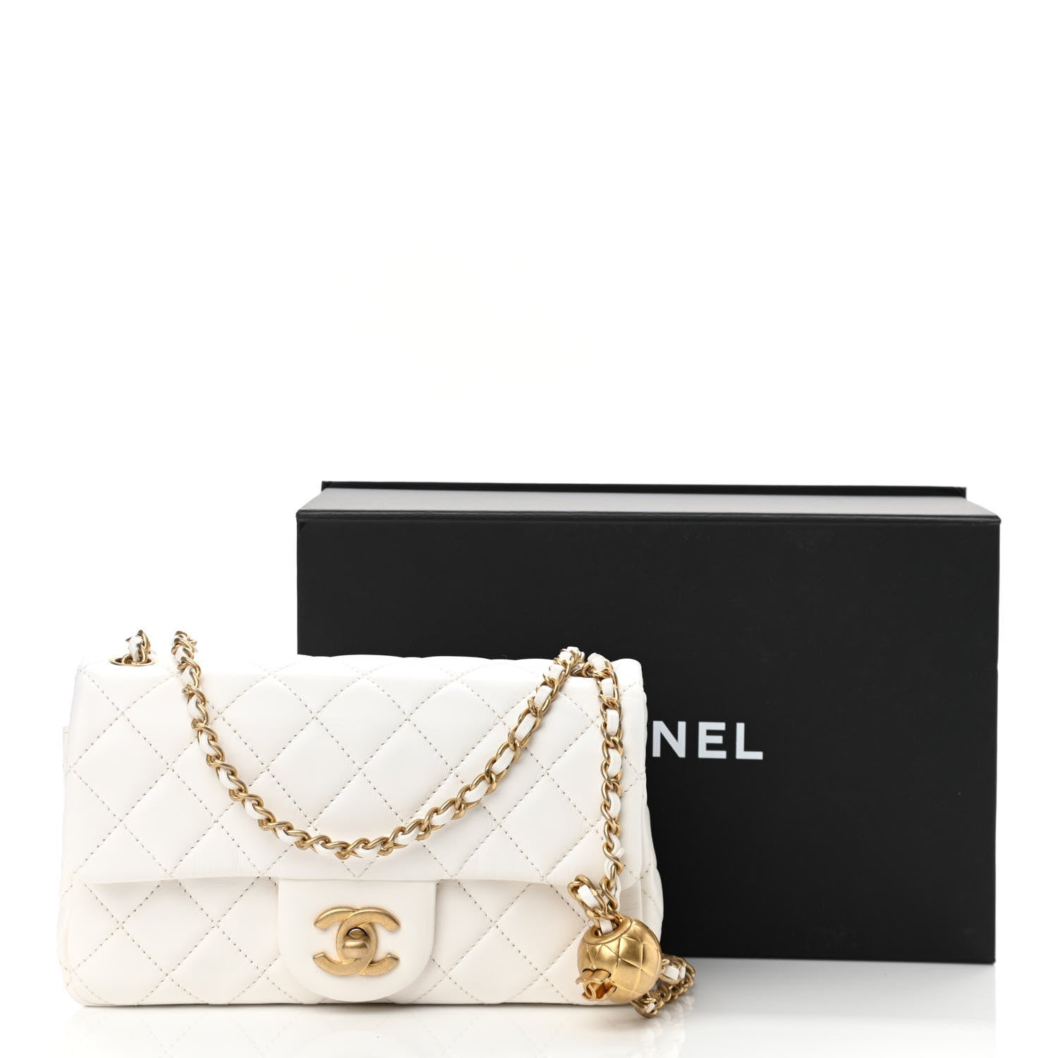 Chanel Lambskin Quilted Mini Rectangular Pearl Crush Flap White 14 of 14