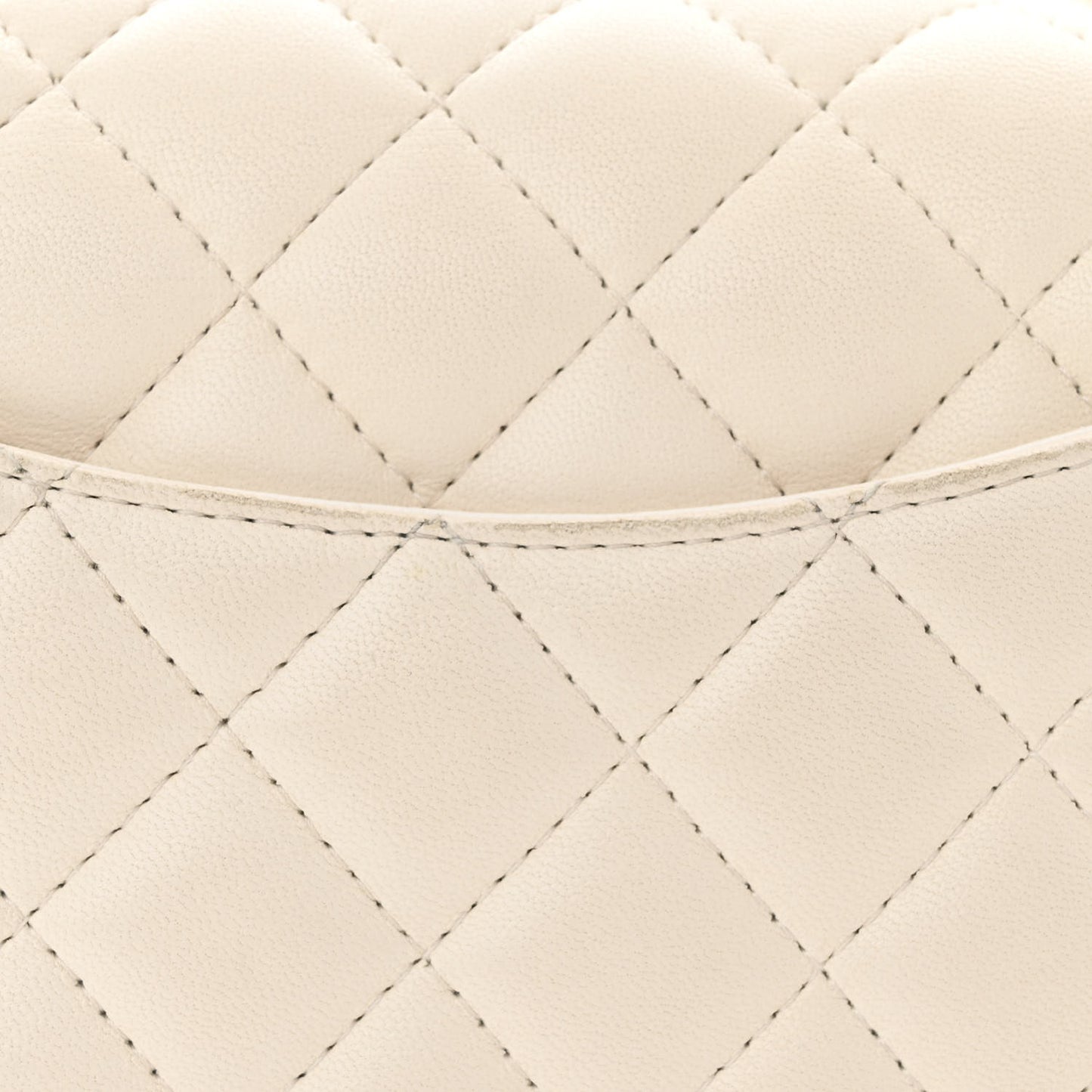 Lambskin Quilted Mini Rectangular Flap White